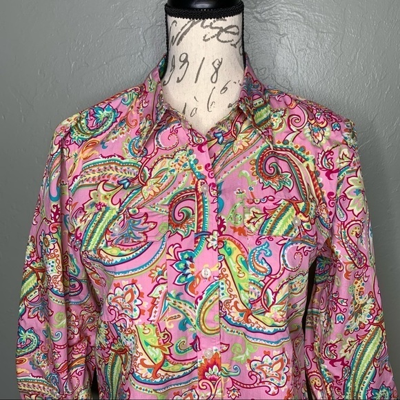 Chaps Paisley Floral Button Down Shirt - Picture 6 of 6